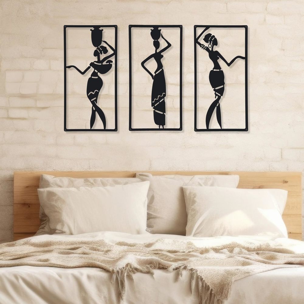 3 Pieces Metal Minimalist Abstract Woman Wall Art Line Drawing Wall Art Decor💚
